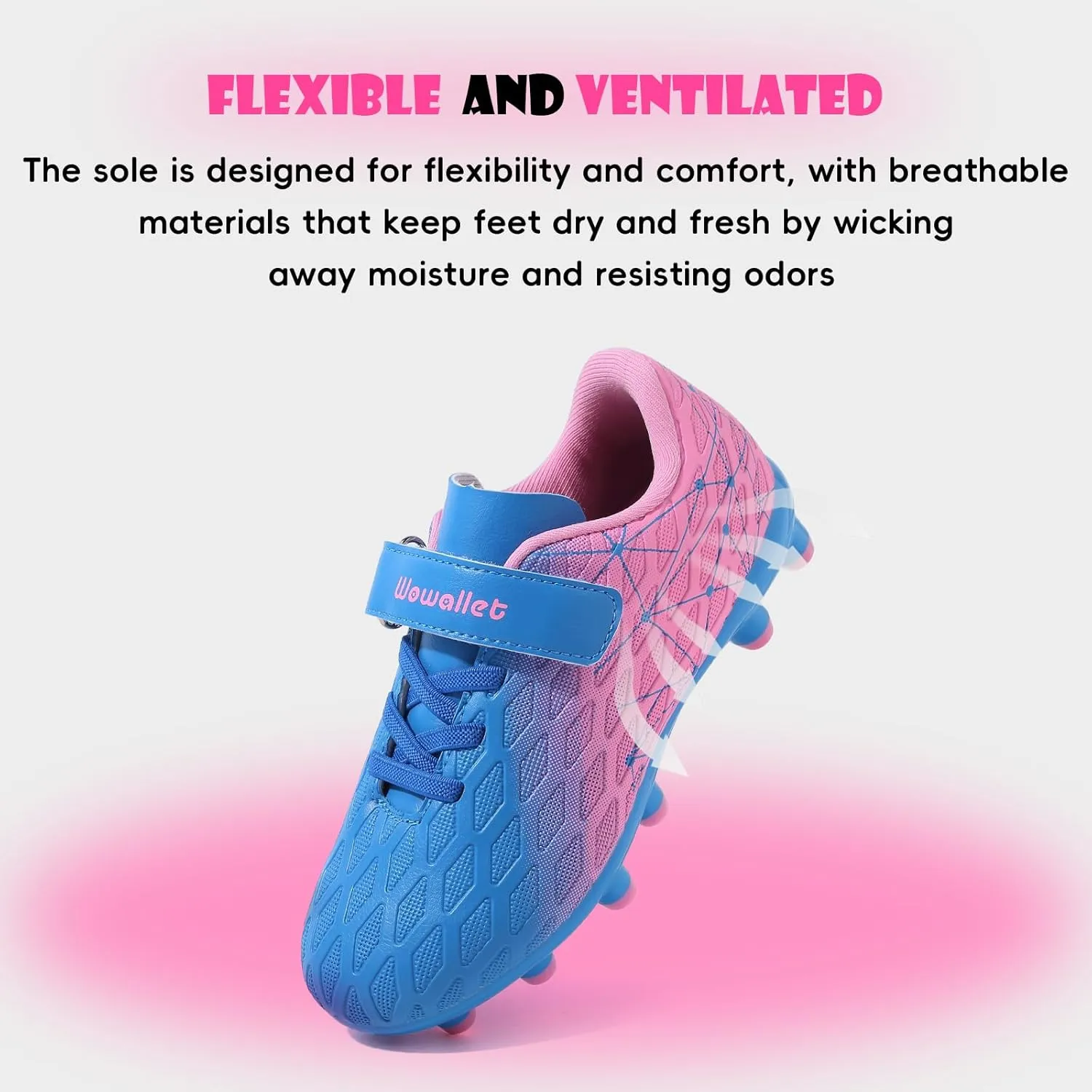 Kids Soccer Cleats Boys Girls Athletic Football Shoes for Unisex