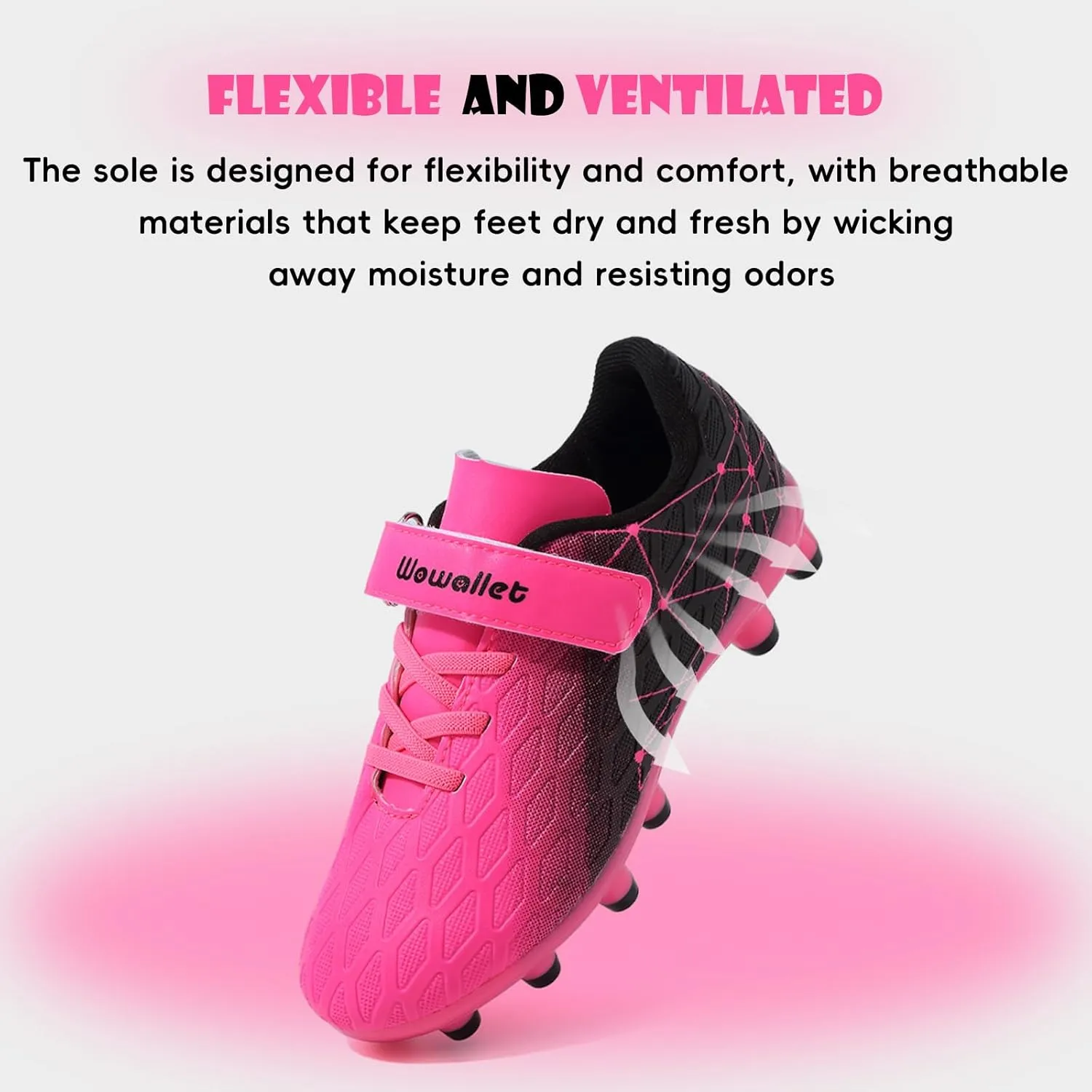 Kids Soccer Cleats Boys Girls Athletic Football Shoes for Unisex