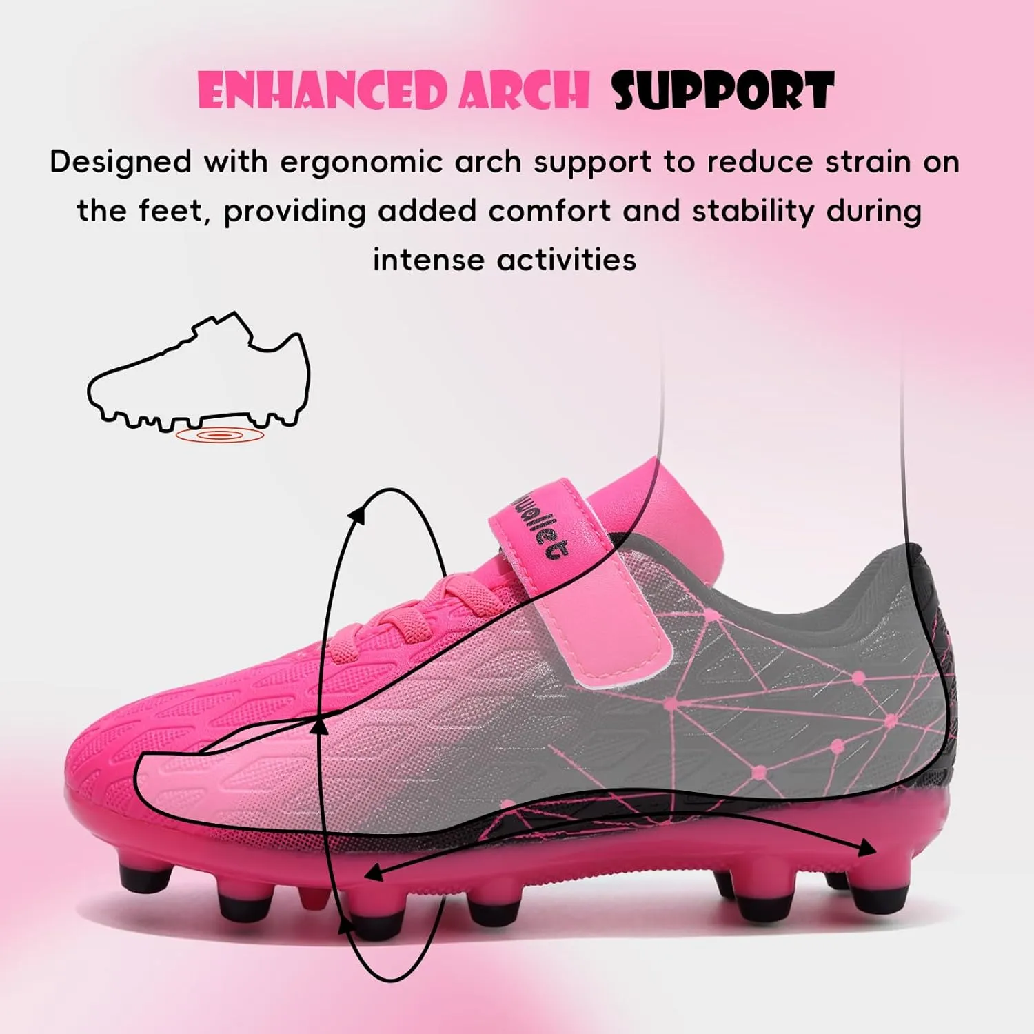 Kids Soccer Cleats Boys Girls Athletic Football Shoes for Unisex