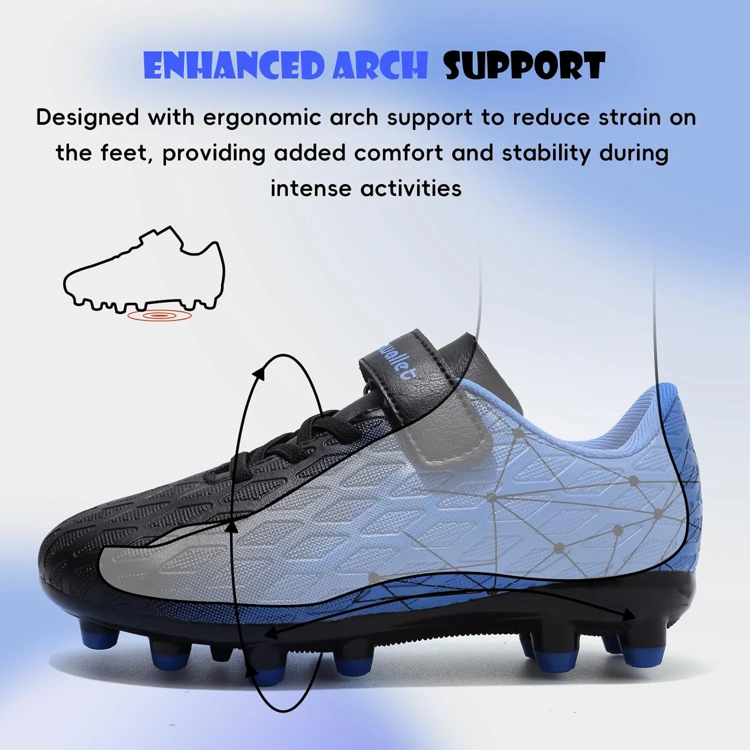 Kids Soccer Cleats Boys Girls Athletic Football Shoes for Unisex