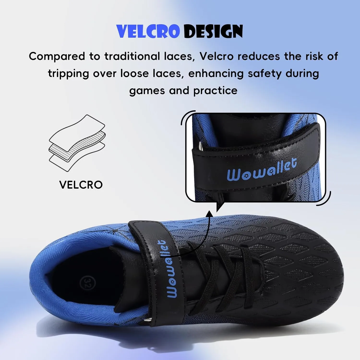 Kids Soccer Cleats Boys Girls Athletic Football Shoes for Unisex