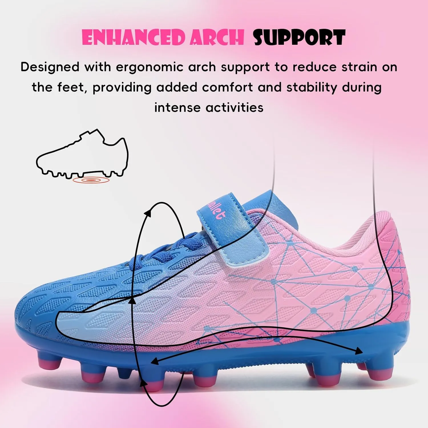 Kids Soccer Cleats Boys Girls Athletic Football Shoes for Unisex