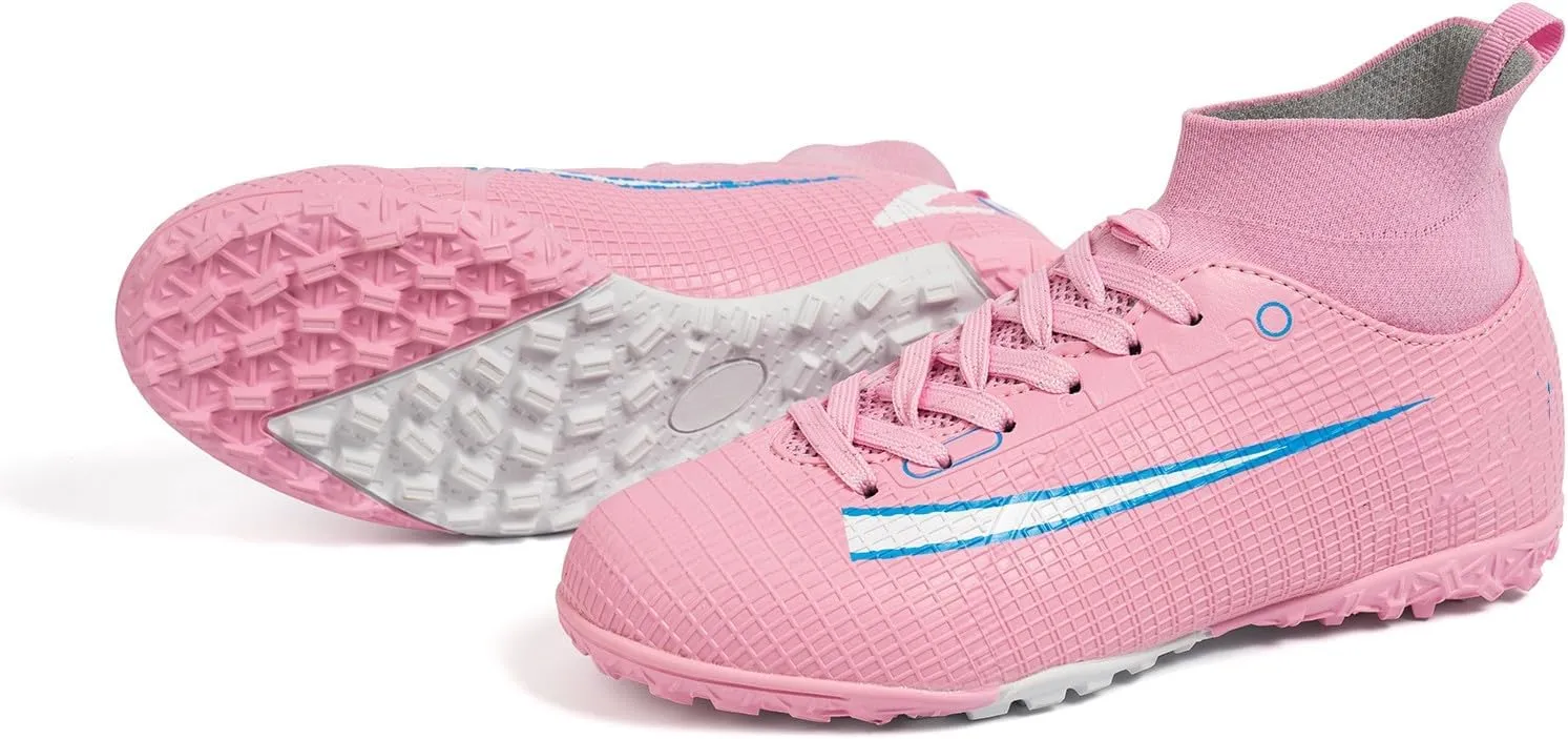 Kids Soccer Cleats,Unisex Football Shoes Outdoor,High-Top Boys Girls Athletic Soccer Shoes