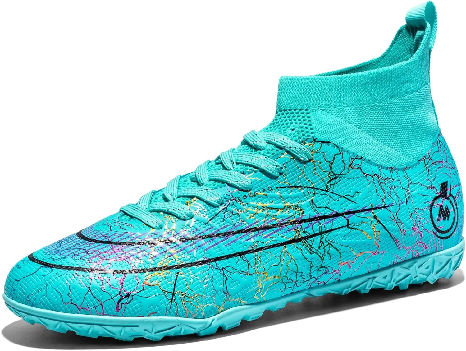 Kids Soccer Shoes Indoor Futsal Turf Youth Soccer Cleats Boys TF High-Top Football Boots for Training Outdoor Indoor
