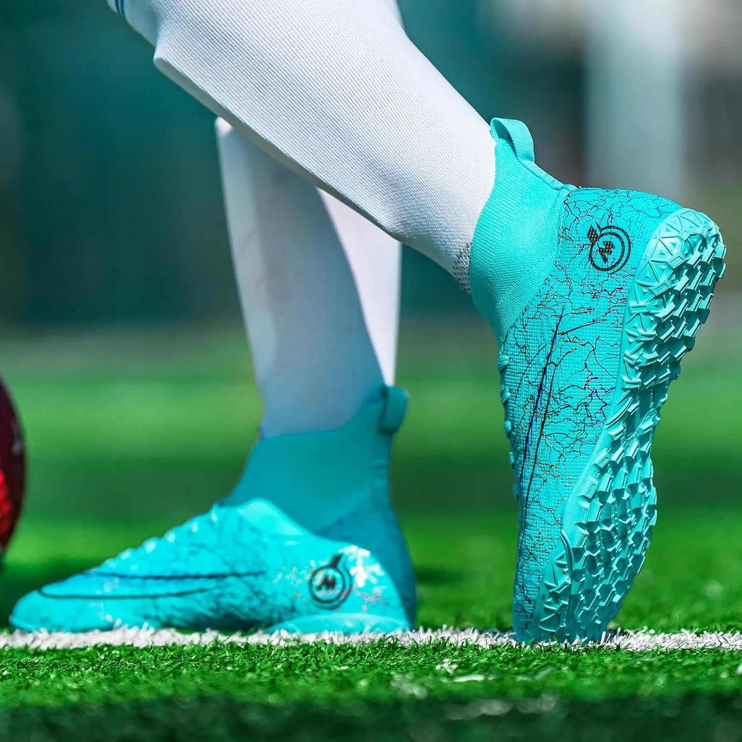 Kids Soccer Shoes Indoor Futsal Turf Youth Soccer Cleats Boys TF High-Top Football Boots for Training Outdoor Indoor