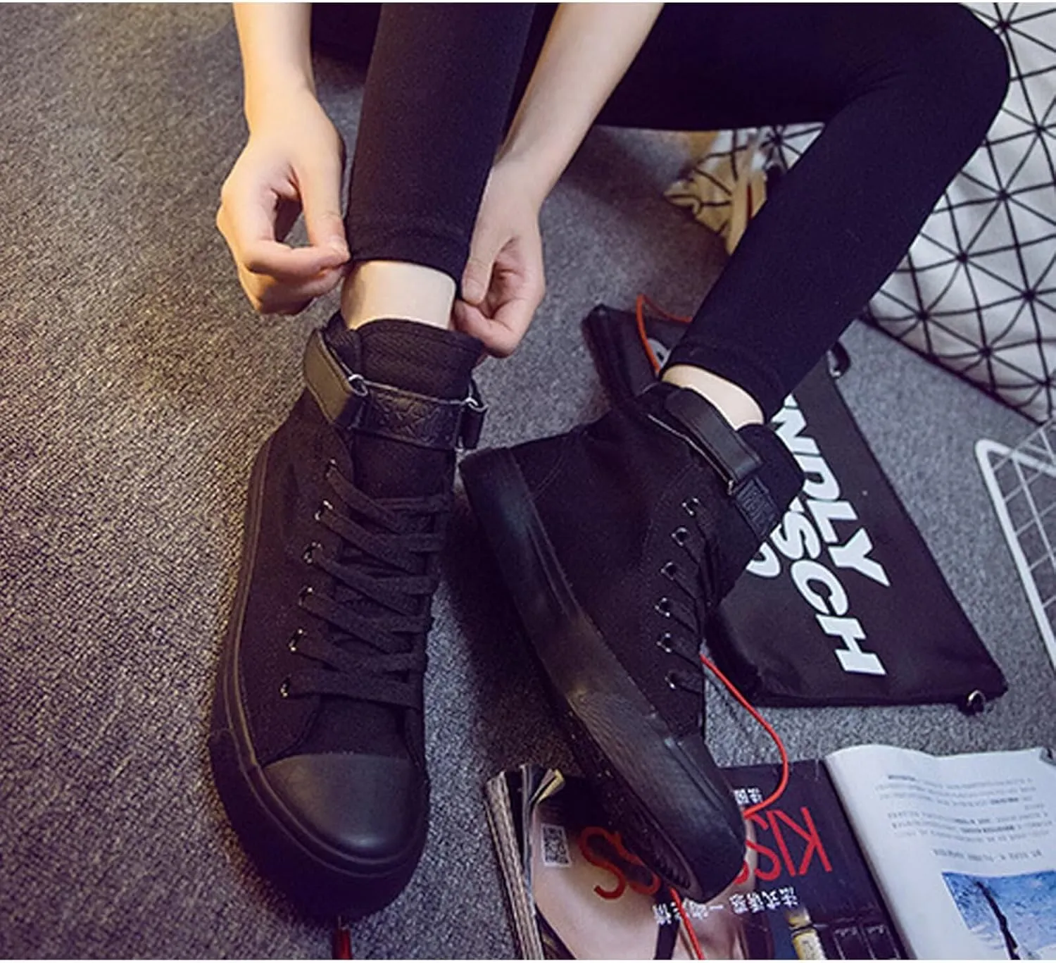 KPOP Stray Kids Merch Shoes Sneakers Bang Chan Lee Know ChangBin Han I.N Felix HyunJin Seungmin Hiphop High-Top Canvas Shoes