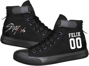 KPOP Stray Kids Merch Shoes Sneakers Bang Chan Lee Know ChangBin Han I.N Felix HyunJin Seungmin Hiphop High-Top Canvas Shoes