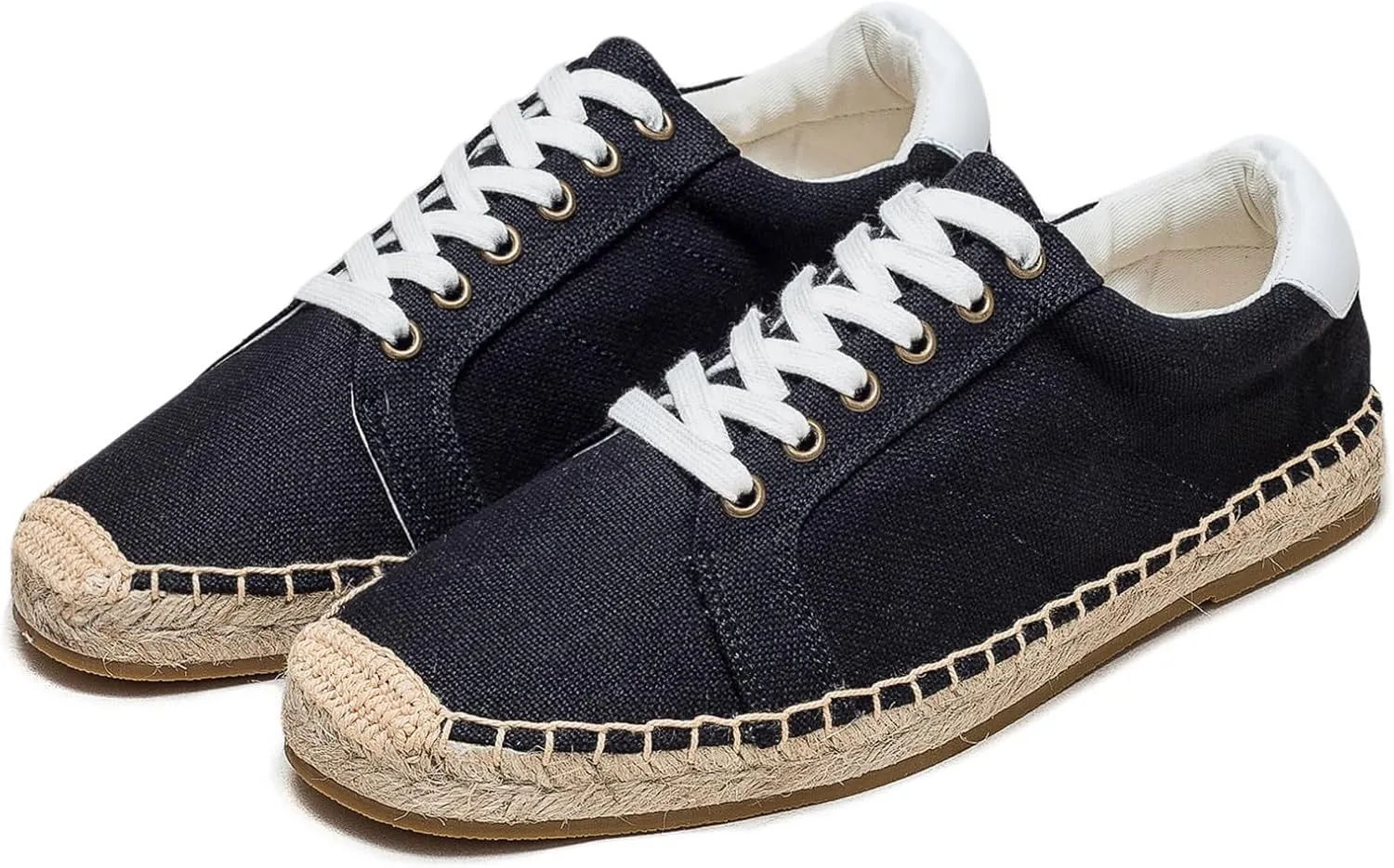 Lace-up Espadrilles for Men, Mens Sneakers Casual Comfy Linen Vegan Canvas Shoes Men's Flat Shoes for Summer,Spring,Autumn Any Scenario