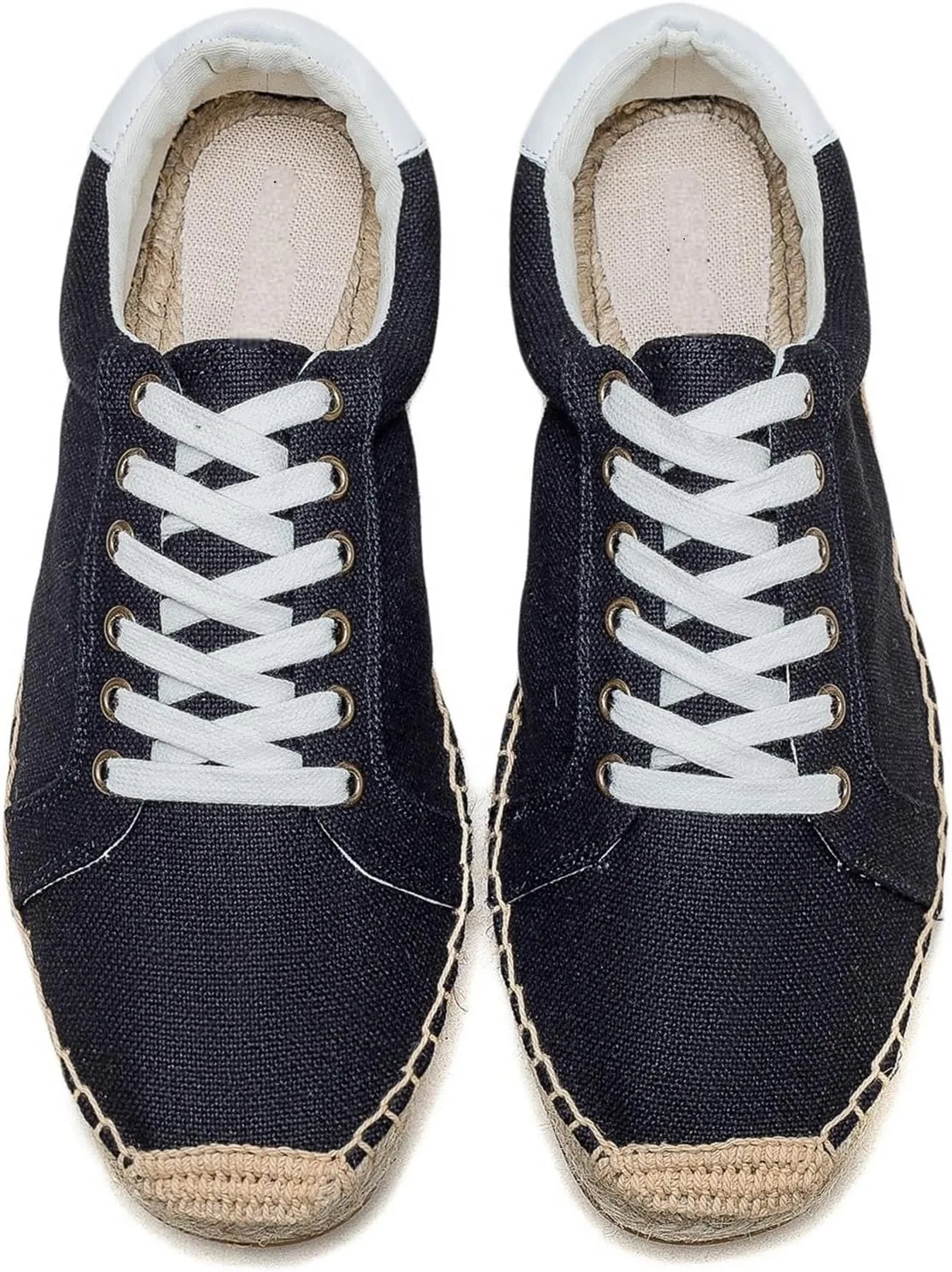 Lace-up Espadrilles for Men, Mens Sneakers Casual Comfy Linen Vegan Canvas Shoes Men's Flat Shoes for Summer,Spring,Autumn Any Scenario