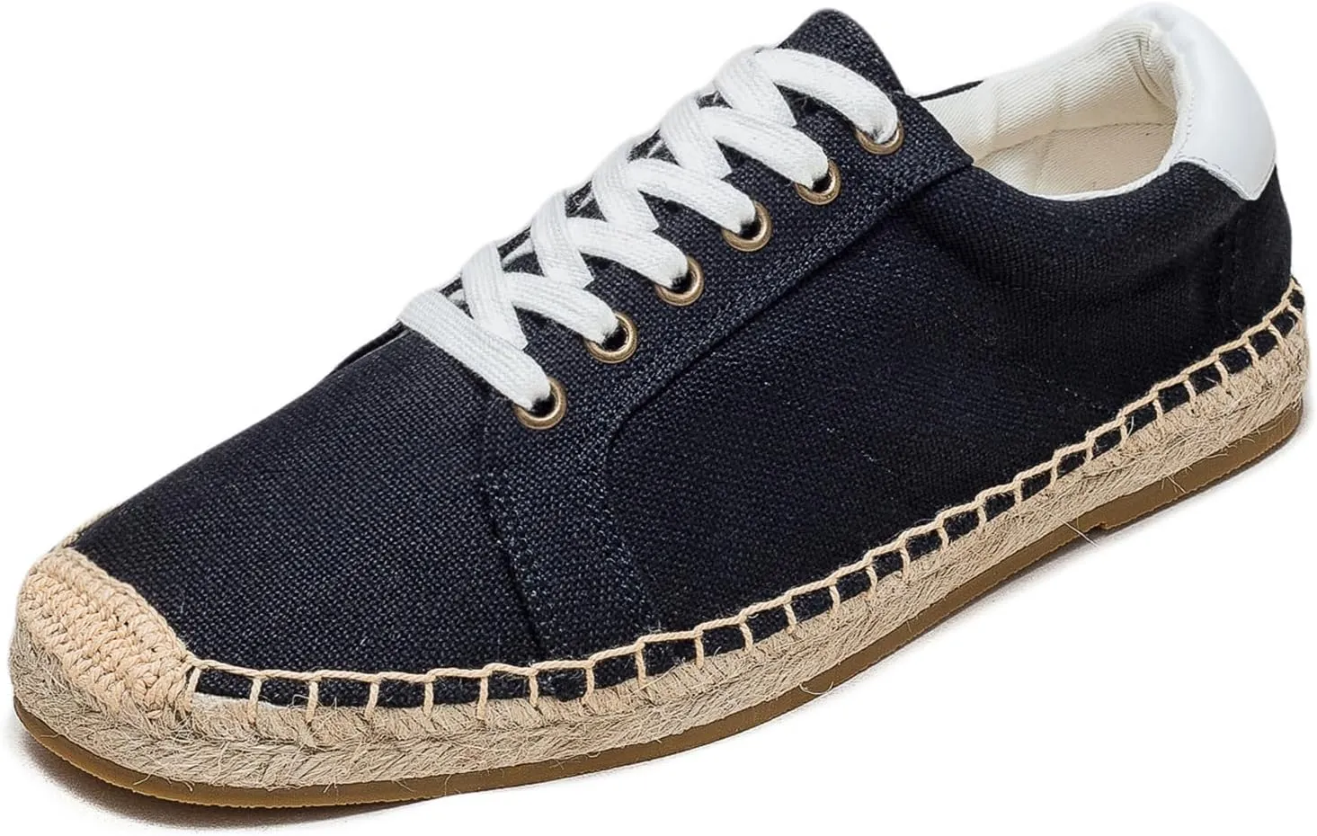Lace-up Espadrilles for Men, Mens Sneakers Casual Comfy Linen Vegan Canvas Shoes Men's Flat Shoes for Summer,Spring,Autumn Any Scenario