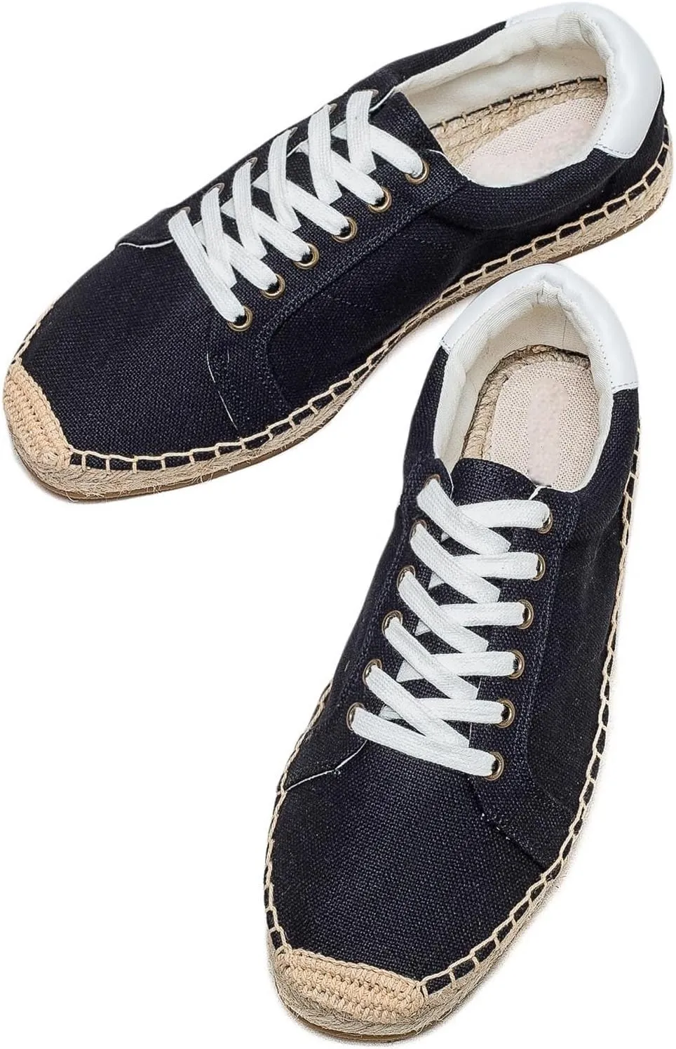 Lace-up Espadrilles for Men, Mens Sneakers Casual Comfy Linen Vegan Canvas Shoes Men's Flat Shoes for Summer,Spring,Autumn Any Scenario