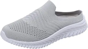 Ladies Mesh Orthopedic Breathable Solid Color Casual Shoes Comfortable Lighweight Sneakers Soft Sole Slip on Slingback Comfy Outdoor Walking Shoes for Women