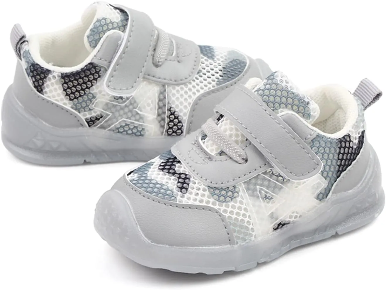 Light up Toddler Shoes Boys and Girls Children Breathable Hook Loop Non Slip Soft Size 5 Toddler Boy Sneakers