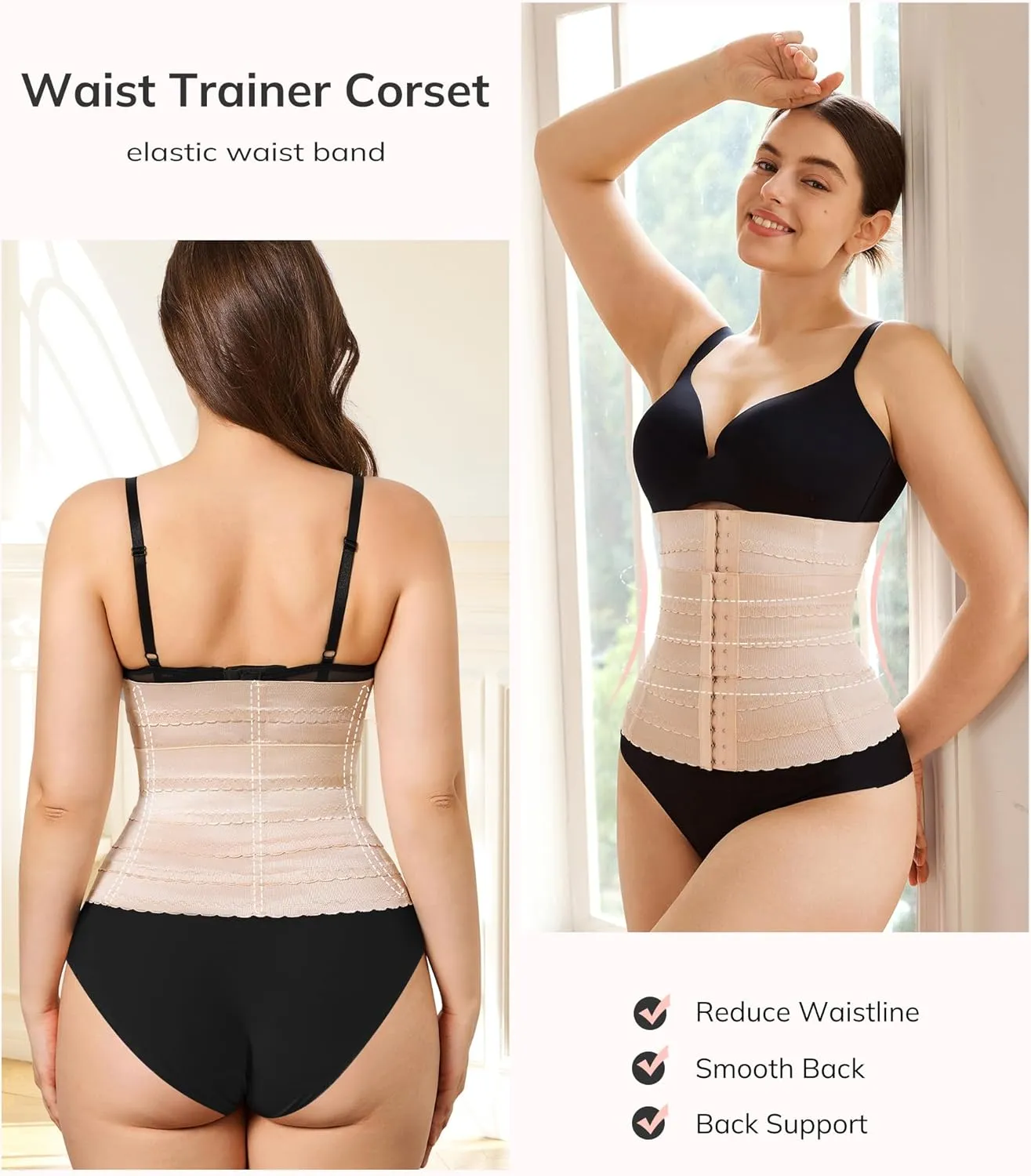 LODAY Segmented Waist Trainer for Women Corset Shapewear Waist Cincher Tummy Control Body Shaper