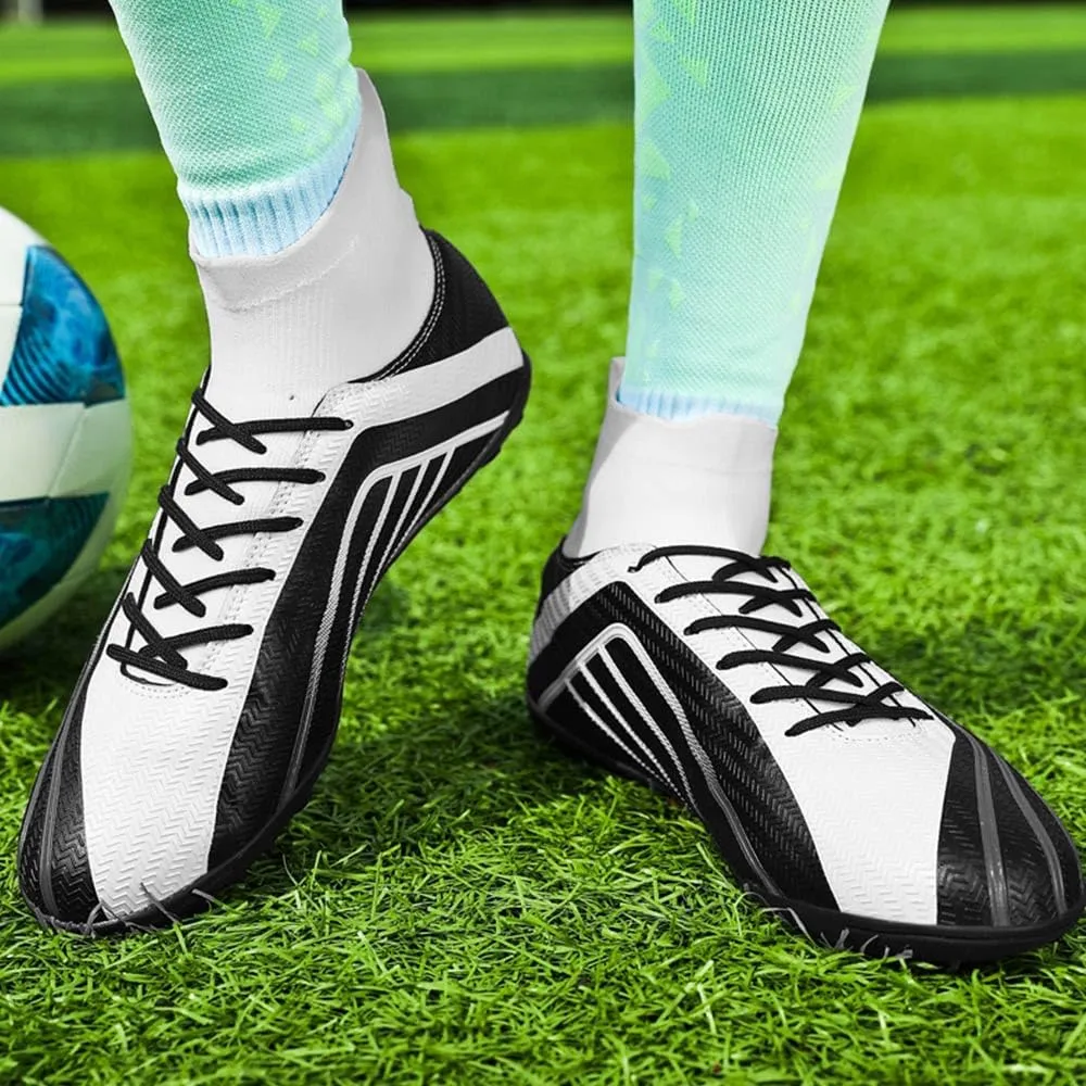 Maylrvjv Men's High Top Soccer Cleats Boys Football Boots Breathble Shock Absorbing Multi-Ground Competition Training Futsal Sneakers