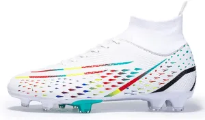 Maylrvjv Men's High-Top Soccer Shoes Anti-Slip Wear-Resistant Football Boots Spikes Athletic Shoes