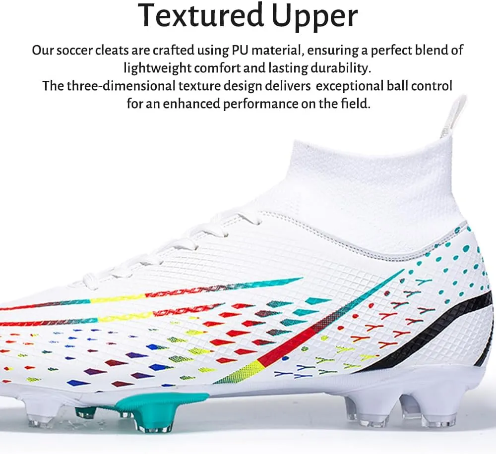 Maylrvjv Men's High-Top Soccer Shoes Anti-Slip Wear-Resistant Football Boots Spikes Athletic Shoes