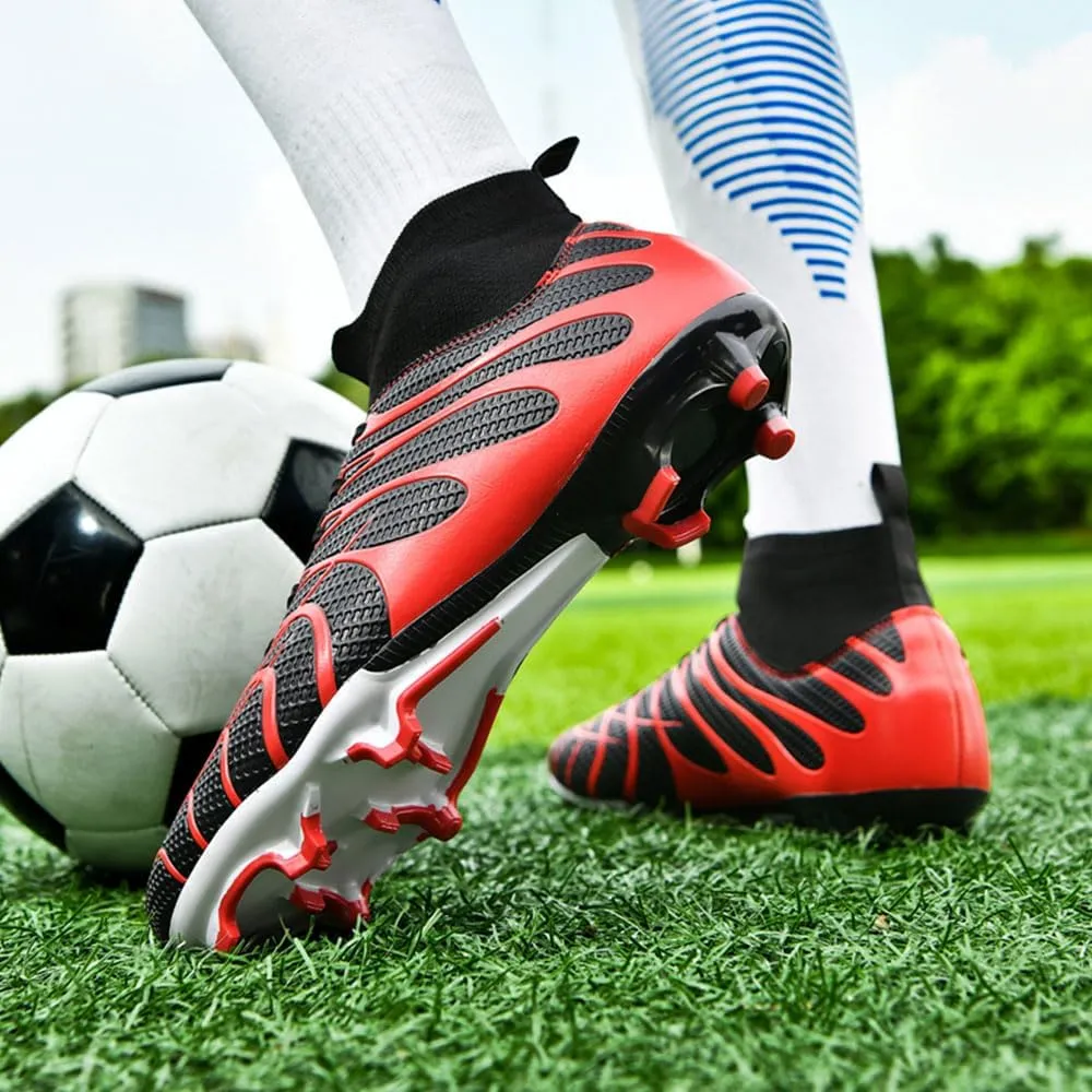 Maylrvjv Men's Soccer Cleats Football Shoes- Lightweight Breathable Durable High Top Futsal Boots for Outdoor Indoor Competition Training