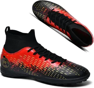 MEBAMY Men's Soccer Shoes Cleats TF High Tops Football Boots for Kids Outdoor Professional Training Athletic Turf Sneaker Rubber Sole