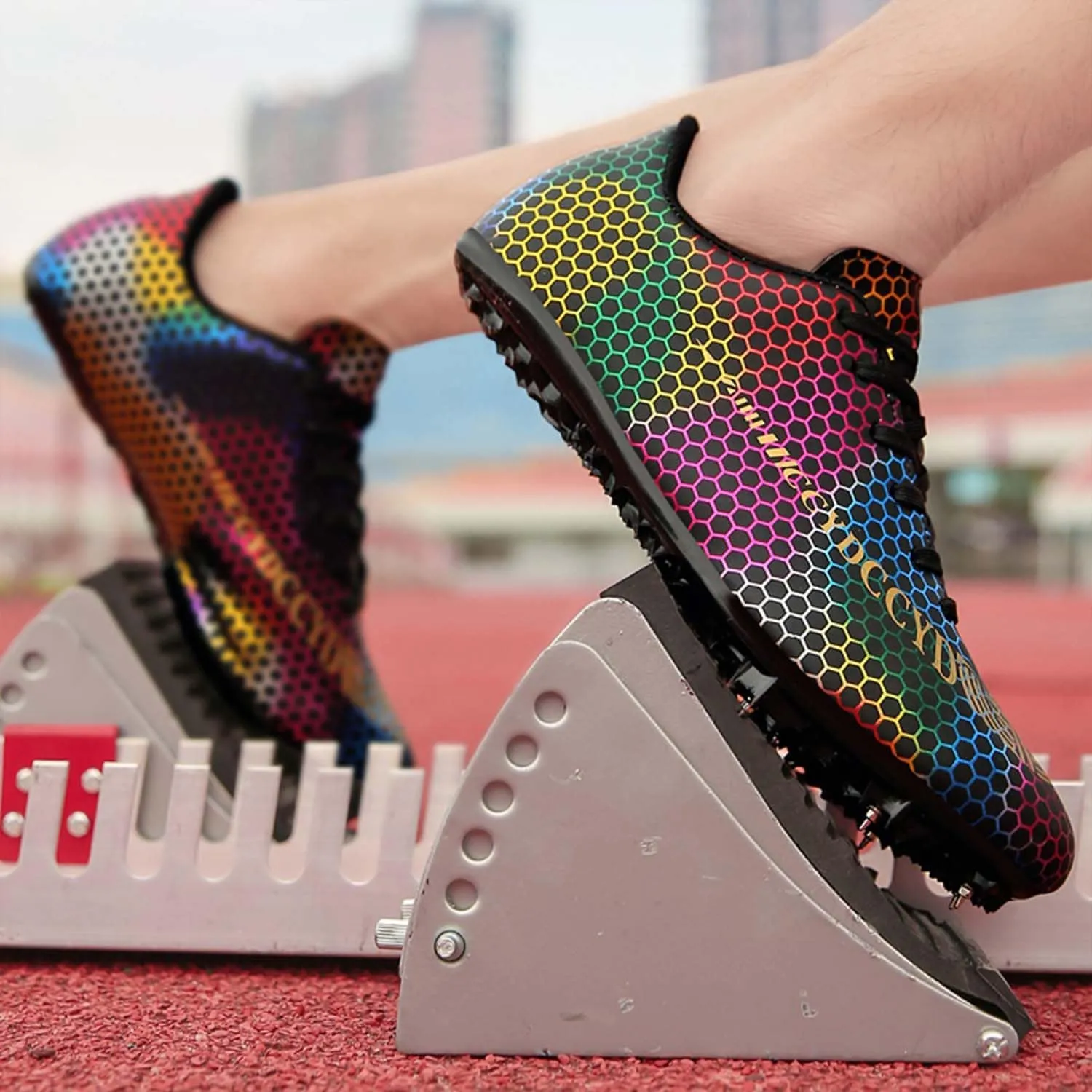 MEBAMY Mens Womens Boys Girls Spikes Athletics Racing Running Shoes Track and Field Sneaker Green