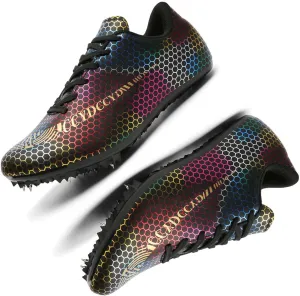 MEBAMY Mens Womens Boys Girls Spikes Athletics Racing Running Shoes Track and Field Sneaker Green