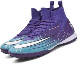 MEBAMY Soccer Cleats Mens Women Outdoor Soccer Shoes for Big Boy AG/FG High-Top Breathable and Comfortable Football Boots Black