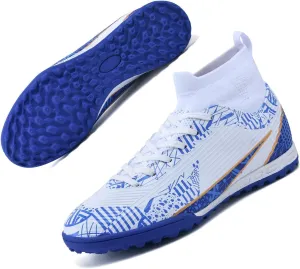MEBAMY Soccer Cleats Mens Women Outdoor Soccer Shoes for Big Boy AG/FG High-Top Breathable and Comfortable Football Boots Black