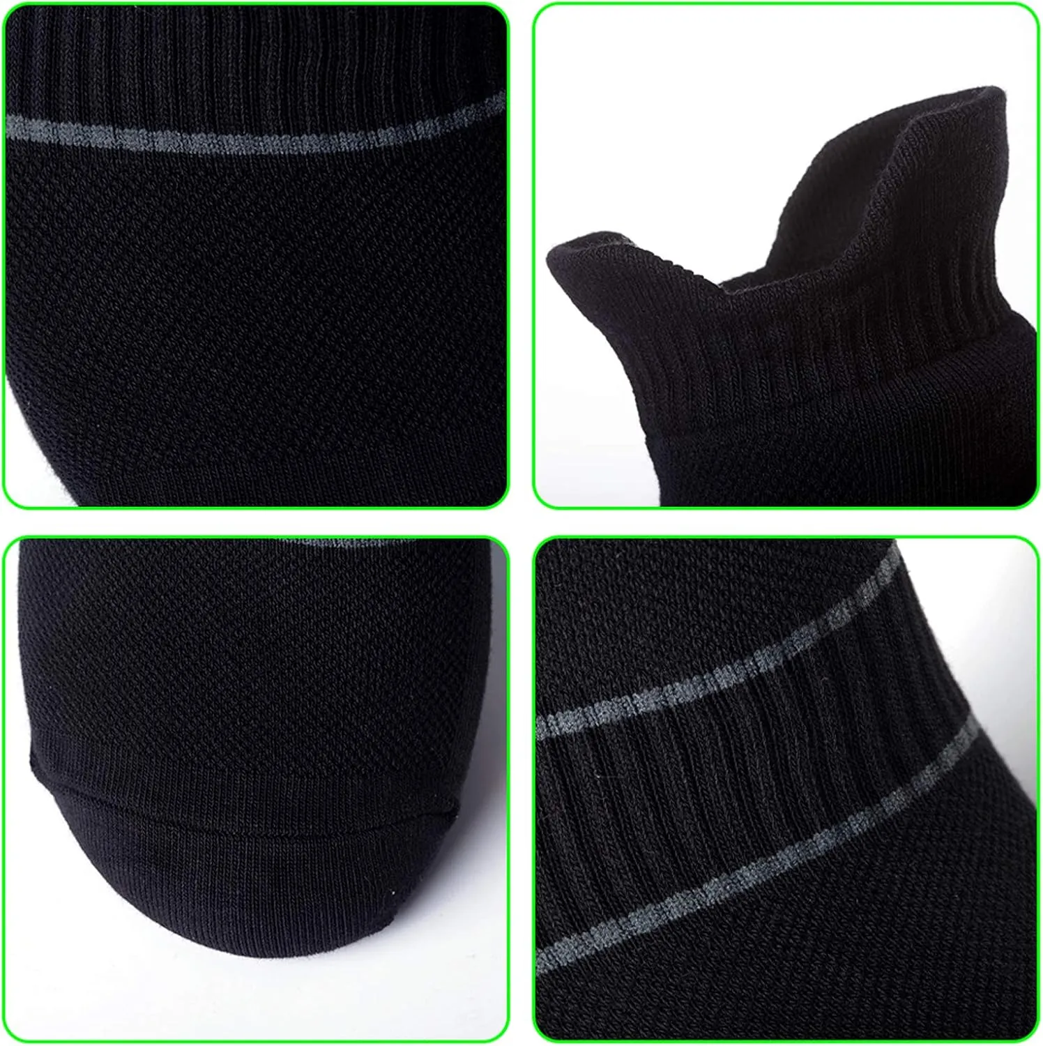 Men's Anti Sweat Odor Control Quick Dry Cotton Athletic Low Cut Ankle Running Socks