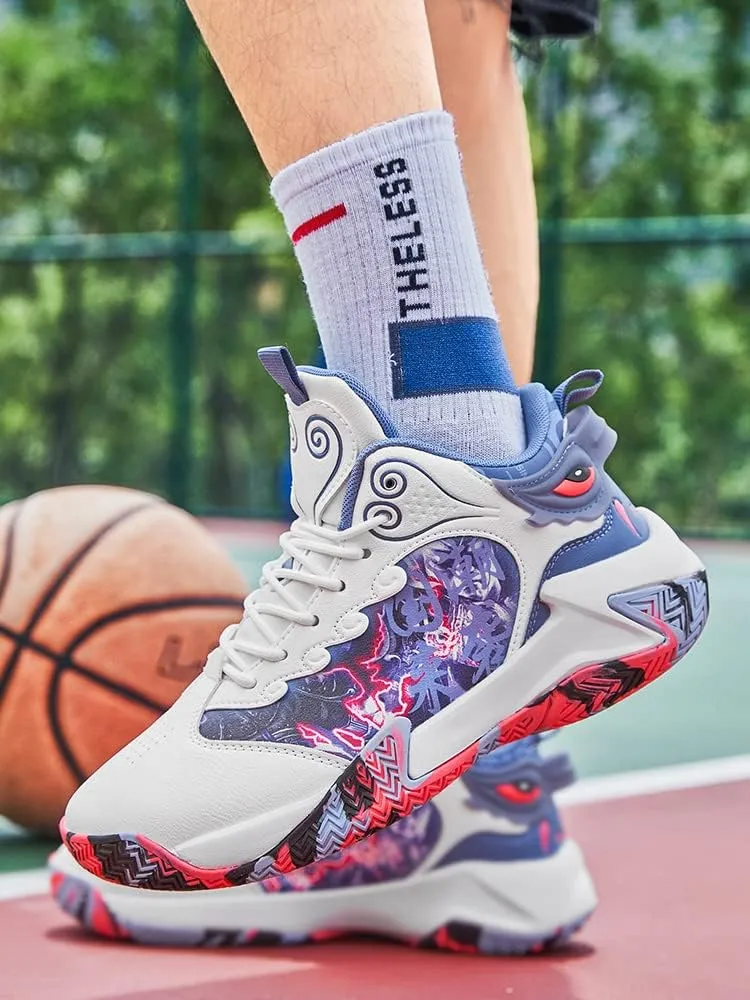 Men's Basketball Shoes Fashion Youth Sneakers Non-Slip Sport Trainer Shoes Skateboard Shoes High-top Shoes Fashion Casual Shoes Running
