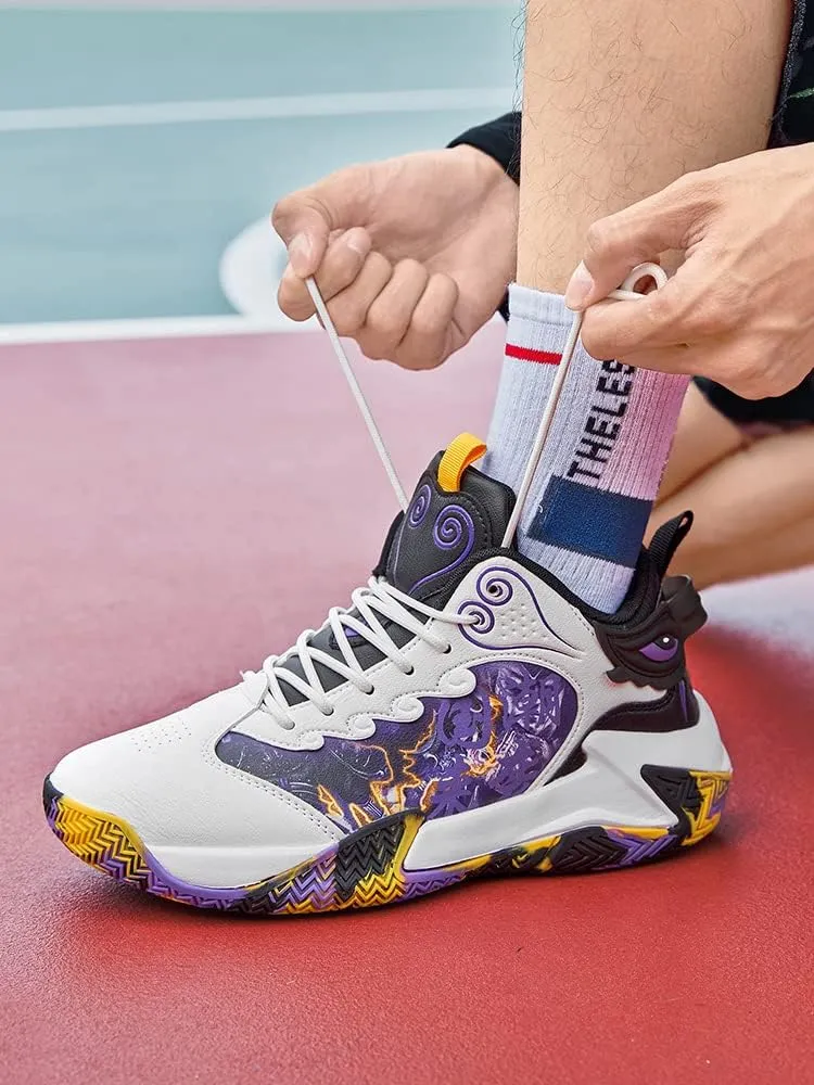 Men's Basketball Shoes Fashion Youth Sneakers Non-Slip Sport Trainer Shoes Skateboard Shoes High-top Shoes Fashion Casual Shoes Running