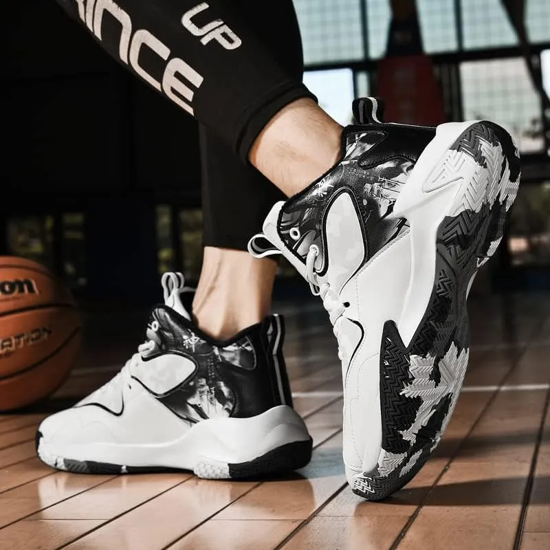 Men's Basketball Shoes Fashion Youth Sneakers Non-Slip Sport Trainer Shoes Skateboard Shoes High-top Shoes Fashion Casual Shoes Running