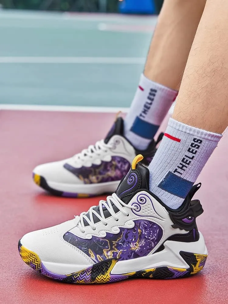 Men's Basketball Shoes Fashion Youth Sneakers Non-Slip Sport Trainer Shoes Skateboard Shoes High-top Shoes Fashion Casual Shoes Running