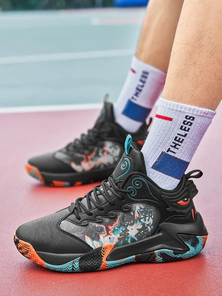Men's Basketball Shoes Fashion Youth Sneakers Non-Slip Sport Trainer Shoes Skateboard Shoes High-top Shoes Fashion Casual Shoes Running