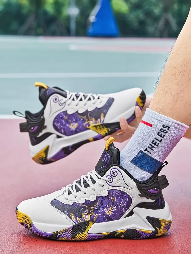 Men's Basketball Shoes Fashion Youth Sneakers Non-Slip Sport Trainer Shoes Skateboard Shoes High-top Shoes Fashion Casual Shoes Running