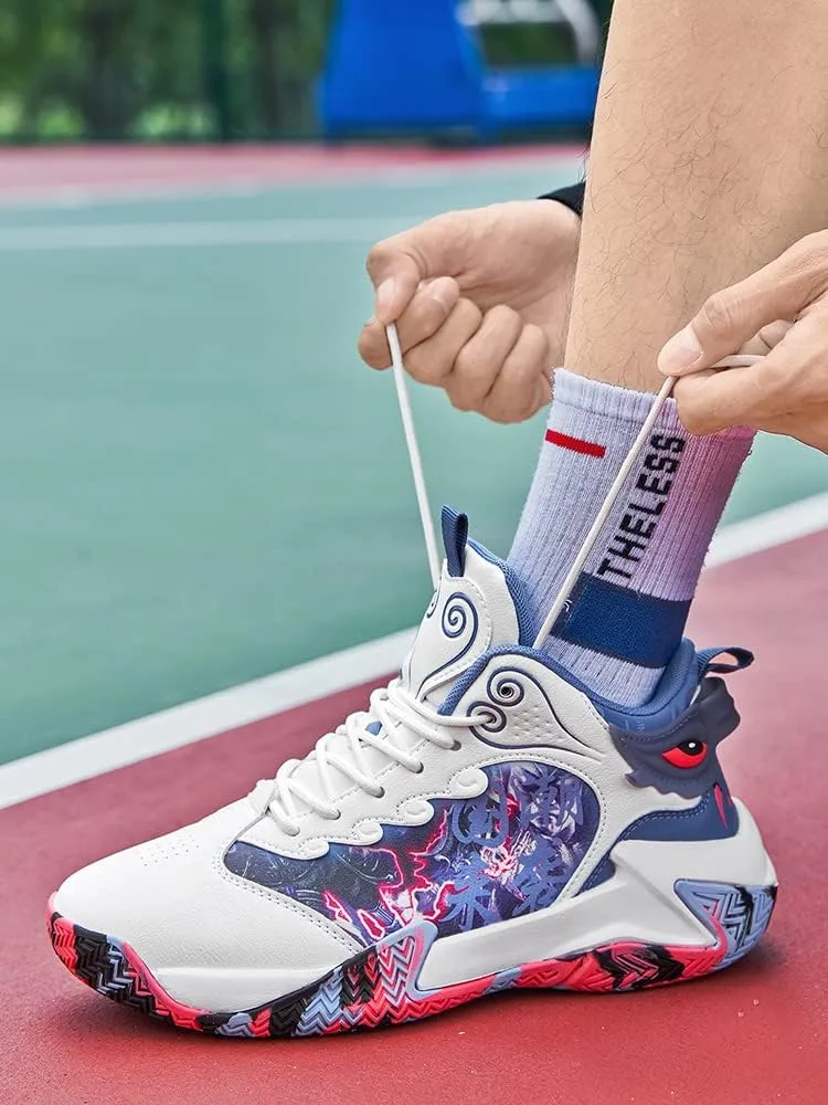 Men's Basketball Shoes Fashion Youth Sneakers Non-Slip Sport Trainer Shoes Skateboard Shoes High-top Shoes Fashion Casual Shoes Running