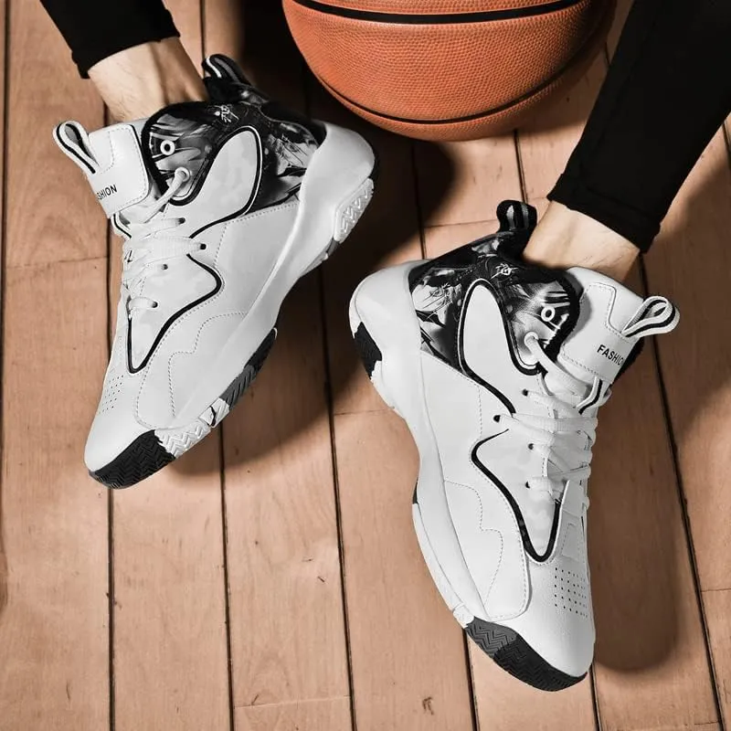 Men's Basketball Shoes Fashion Youth Sneakers Non-Slip Sport Trainer Shoes Skateboard Shoes High-top Shoes Fashion Casual Shoes Running