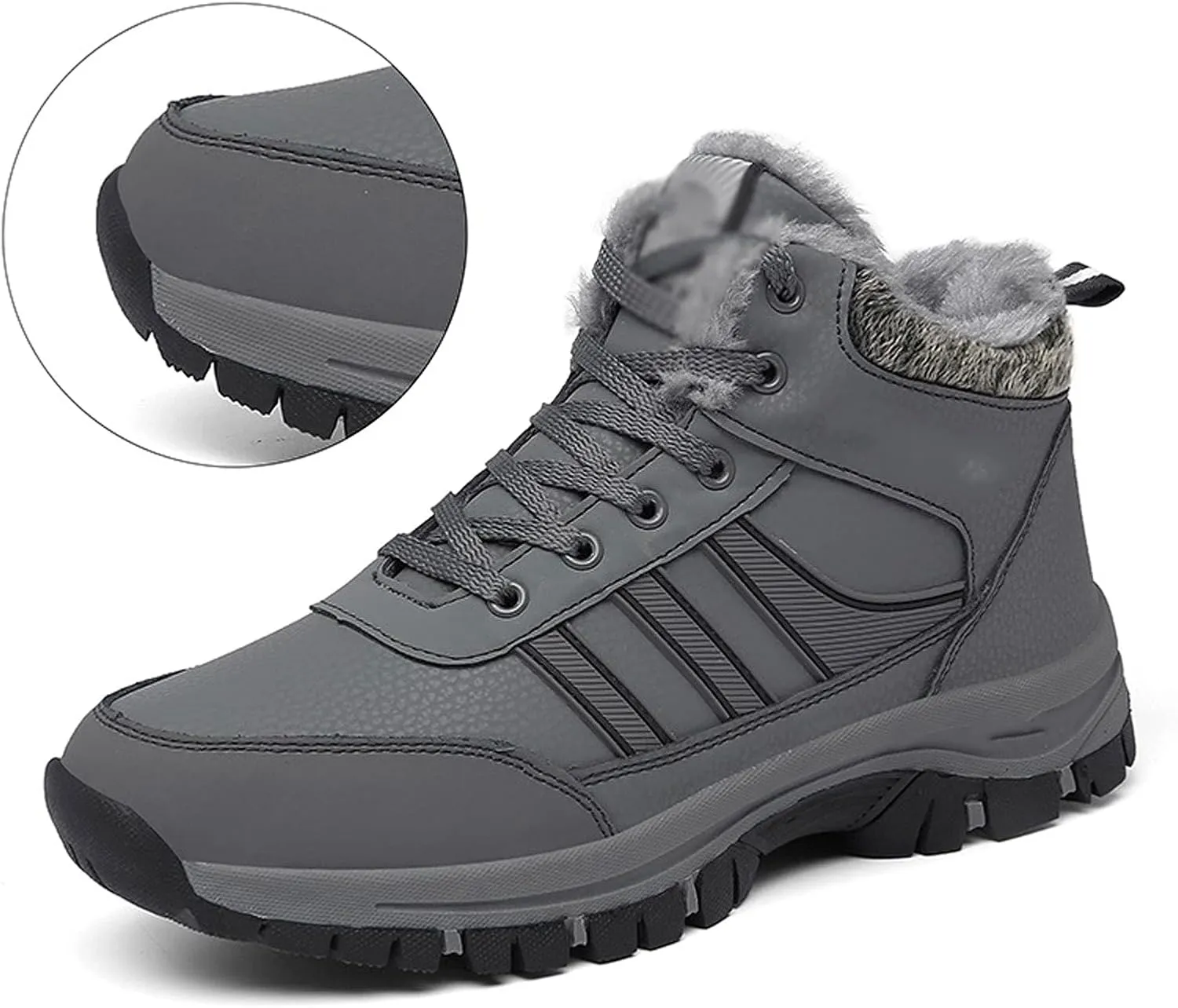 Mens Boots Men Winter Snow Boots Waterproof Leather Sneakers Super Warm Men's Boots Outdoor Male Hiking Boots Work Shoes Ankle Boots