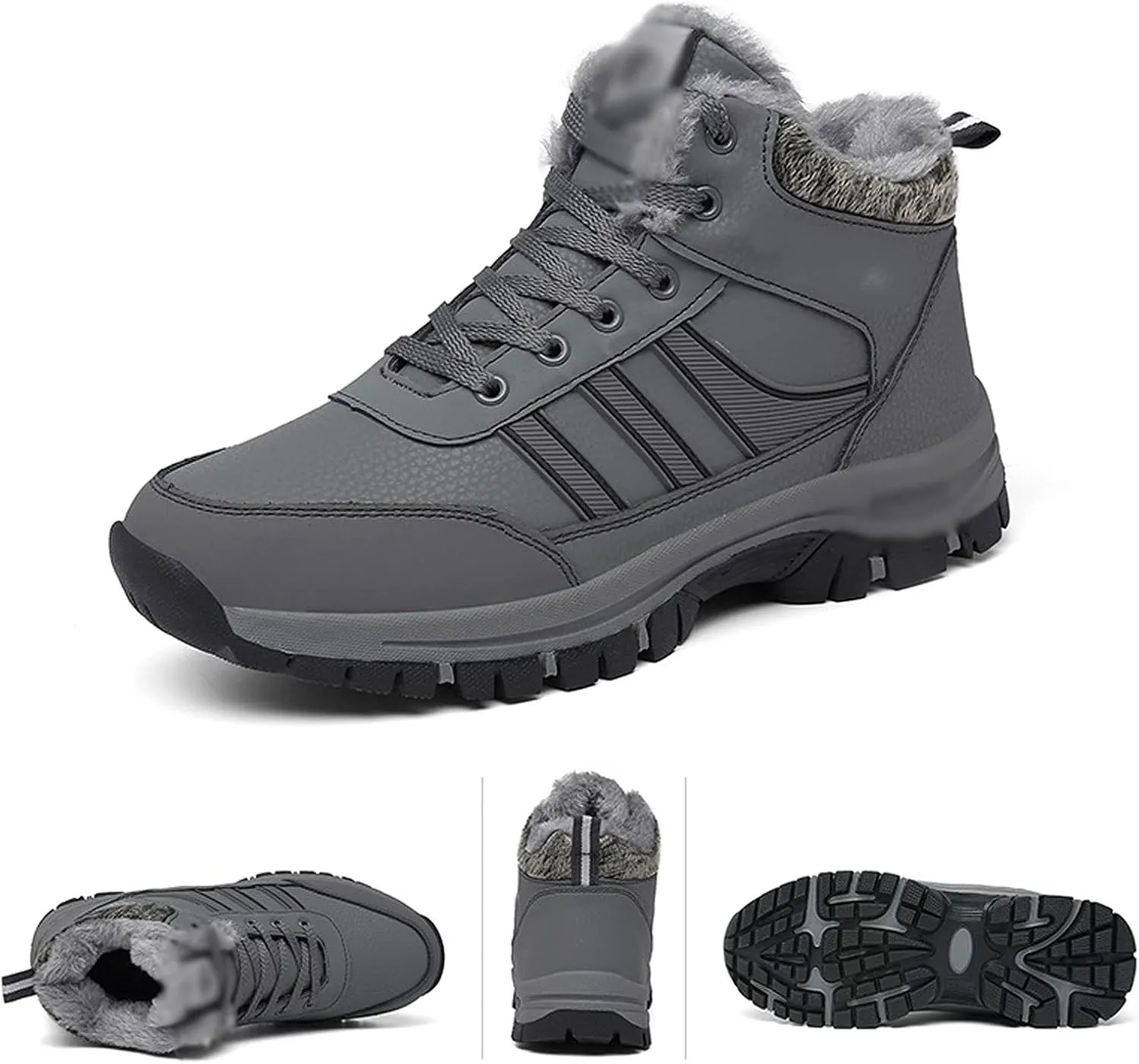 Mens Boots Men Winter Snow Boots Waterproof Leather Sneakers Super Warm Men's Boots Outdoor Male Hiking Boots Work Shoes Ankle Boots