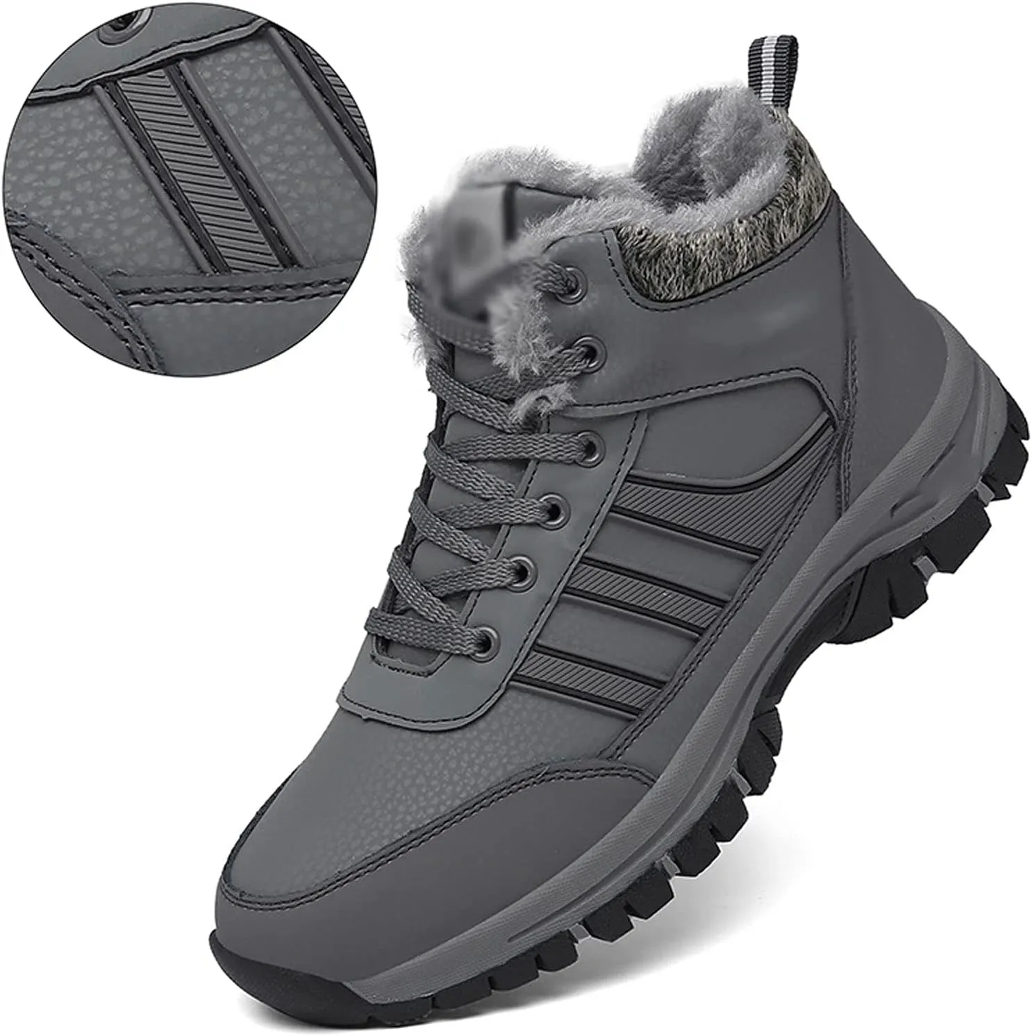 Mens Boots Men Winter Snow Boots Waterproof Leather Sneakers Super Warm Men's Boots Outdoor Male Hiking Boots Work Shoes Ankle Boots