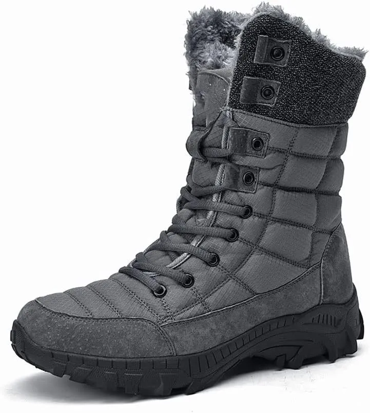 Mens Boots Men's Winter Snow Boots Super Warm Men's Hiking Boots Waterproof Leather High Top Plus Size Men's Boots Outdoor Sneakers