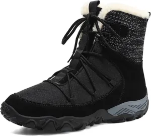 Mens Boots Winter Mens Hiking Boots Snow Boots Plus Velvet Warm Side Outdoor Casual Snow Boots Non-slip Men Cotton Shoes