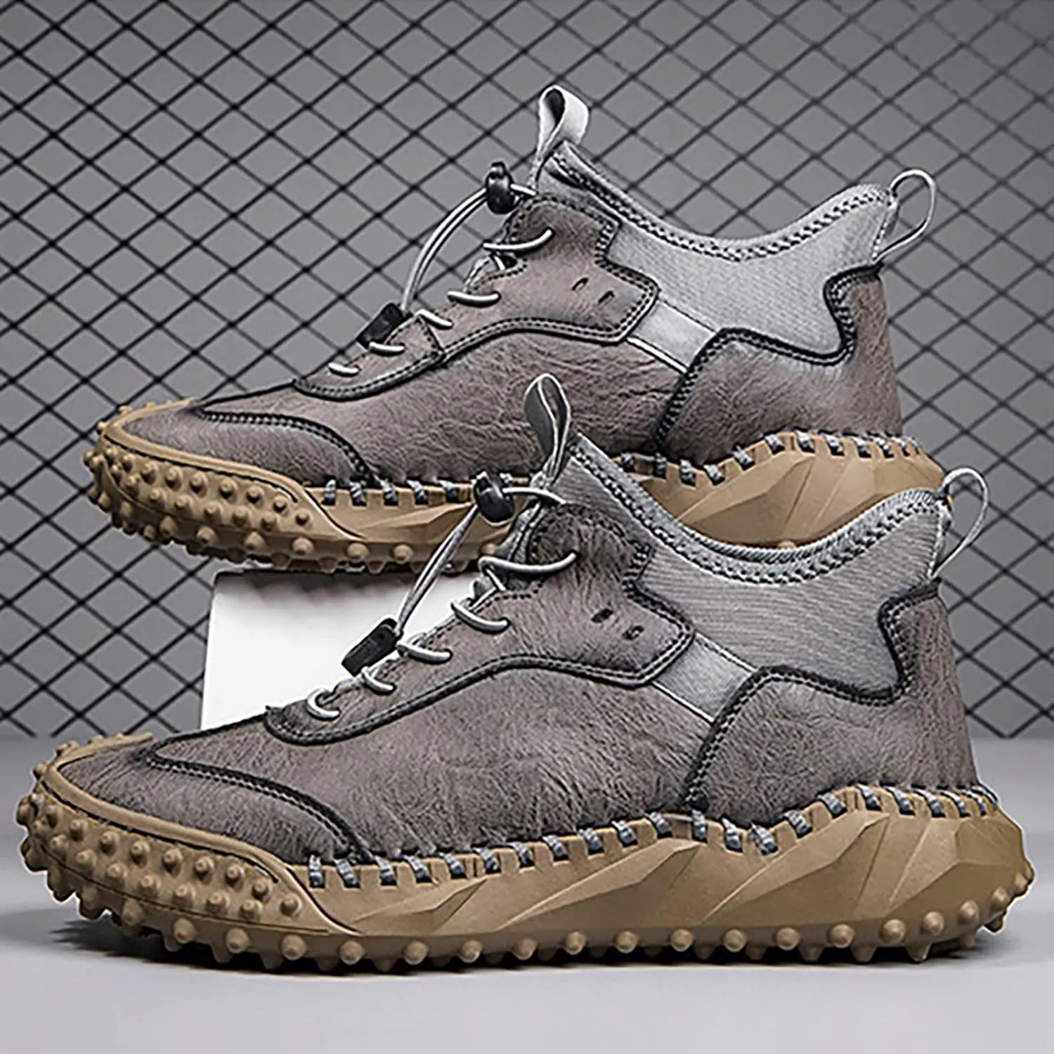 Mens Breathable Lace Up Running Shoes Portable Non Slip Fitness Workout Shoe Men's Lightweight Cushion Sneakers