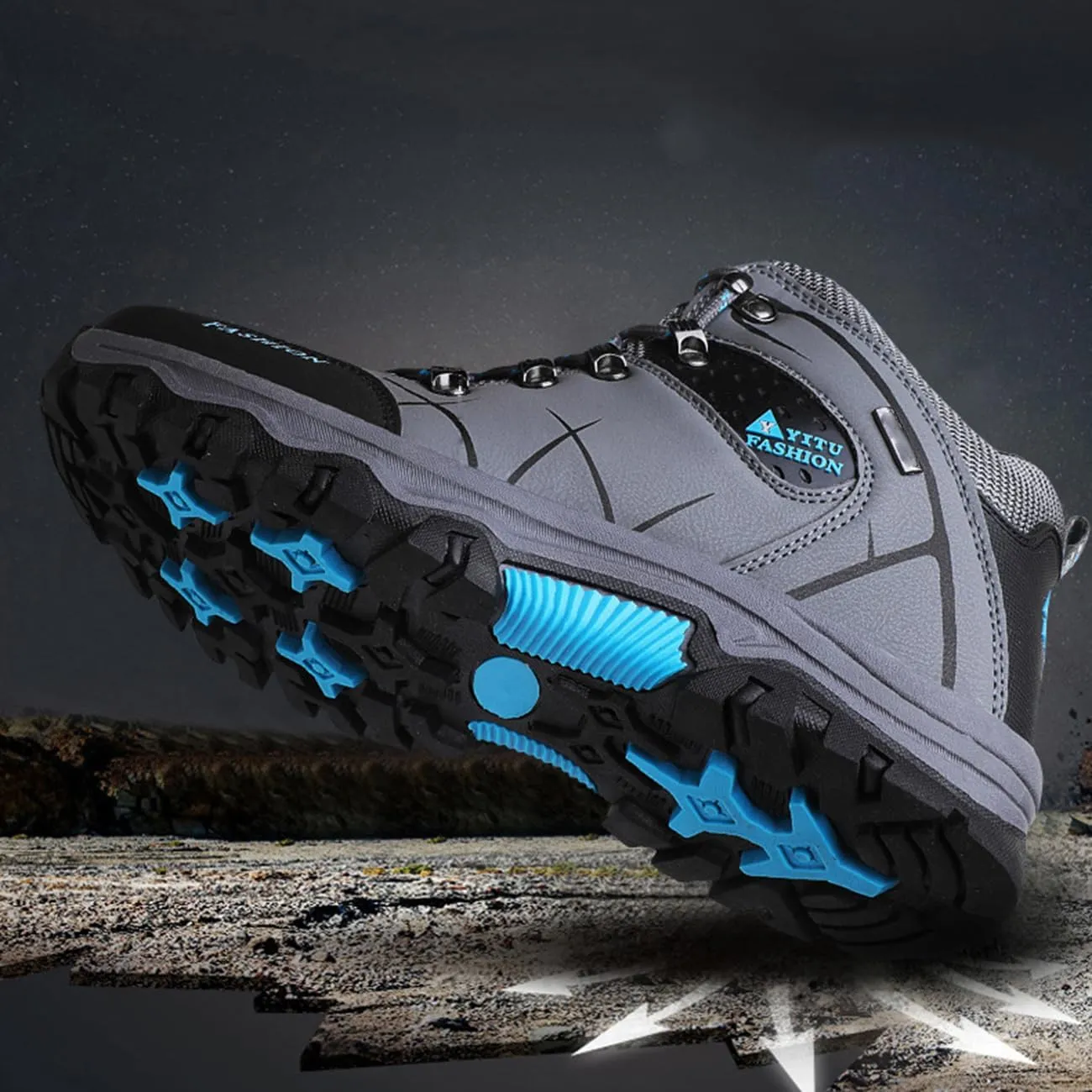 Men's Casual Hiking Boots Outdoor Waterproof Non-Slip Work Boots Autumn Winter Trekking Snow Boots