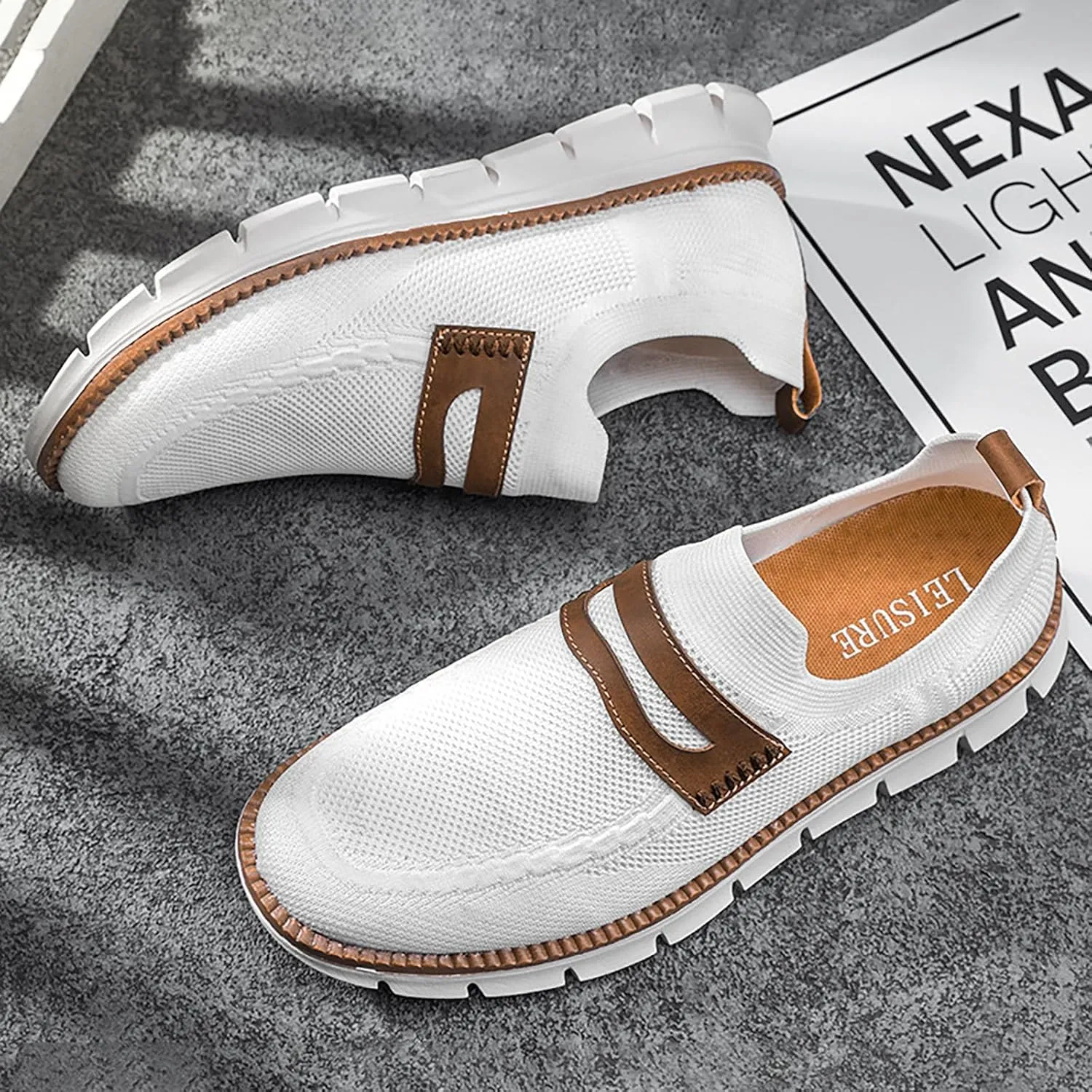 Mens Casual Office Dress Sneakers Business Lightweight Oxfords Arch Support Walking Work Shoes Arch Support Soft Cushion Flats Sports Wide Fit Shoes