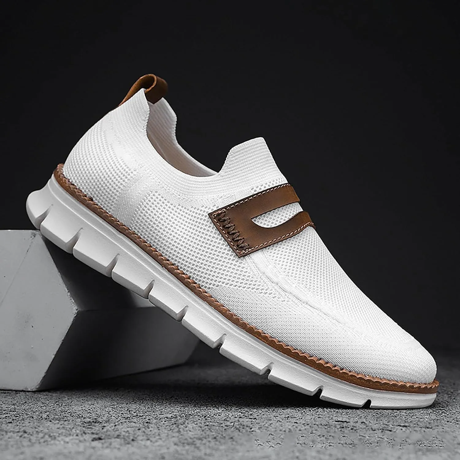 Mens Casual Office Dress Sneakers Business Lightweight Oxfords Arch Support Walking Work Shoes Arch Support Soft Cushion Flats Sports Wide Fit Shoes