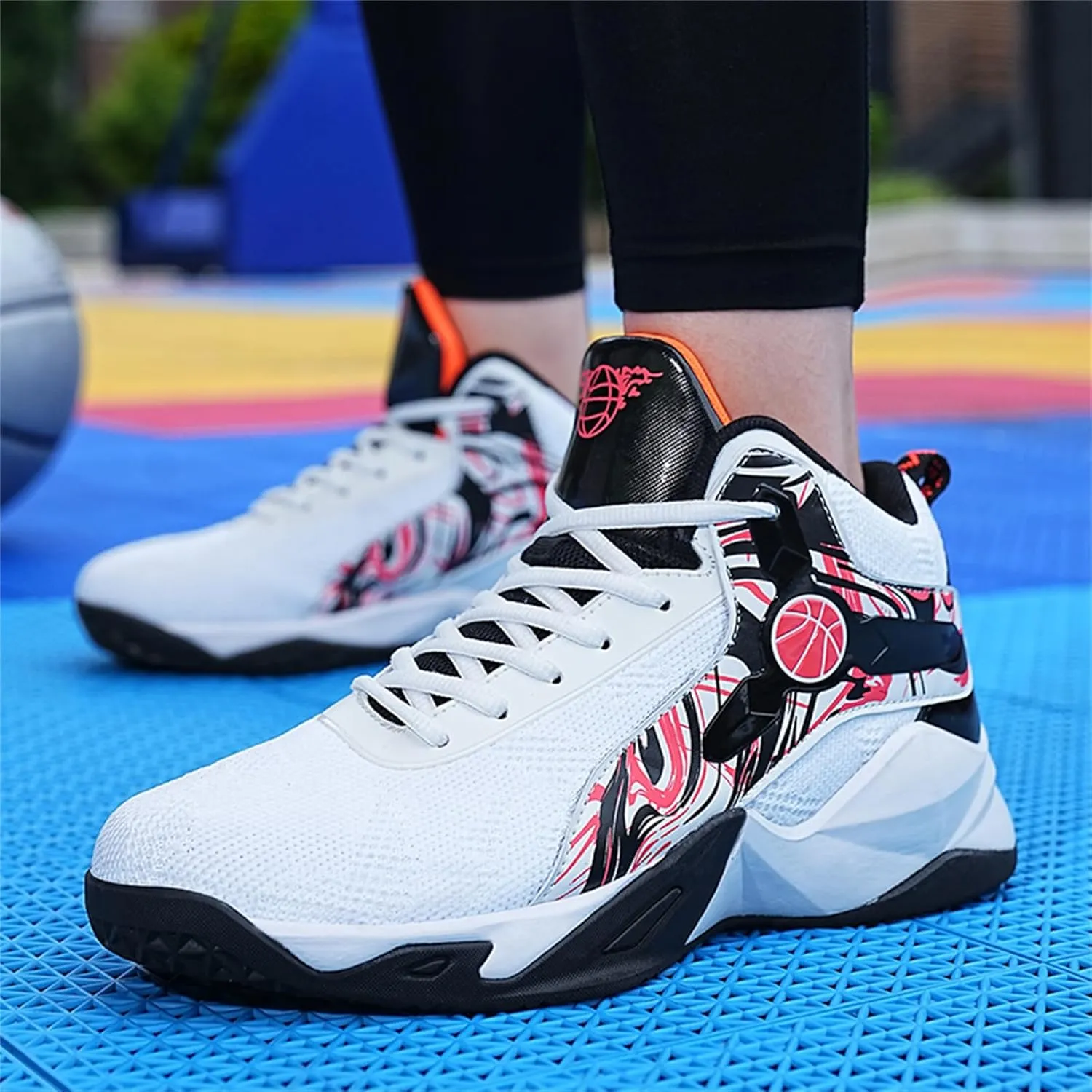 Men's High Top Mesh Breathable Basketball Shoes Athletic Sneakers Gym Fashion Trainers Tennis Casual Walking Shoes