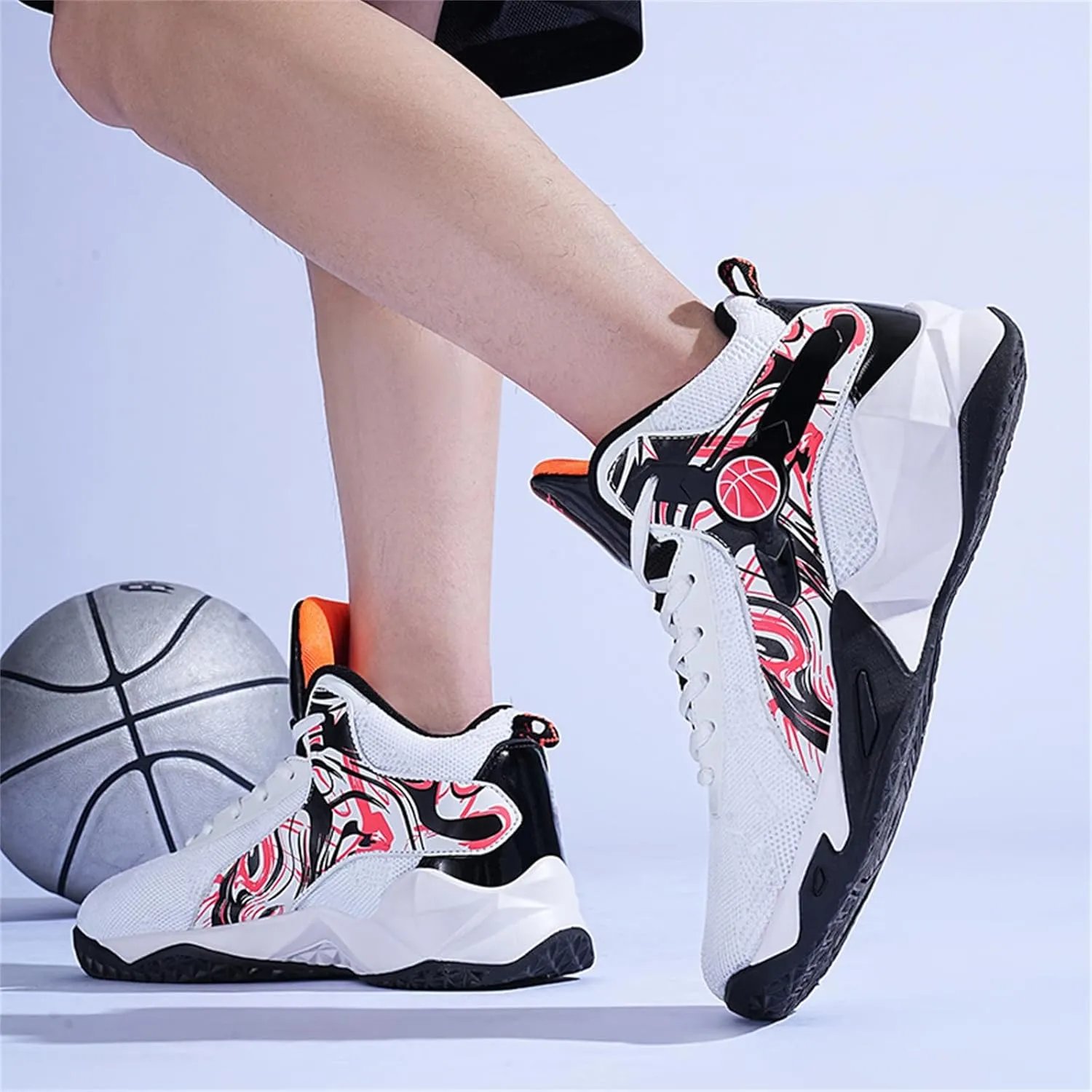 Men's High Top Mesh Breathable Basketball Shoes Athletic Sneakers Gym Fashion Trainers Tennis Casual Walking Shoes