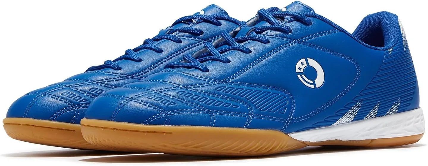 Men's Indoor Soccer Cleats Trainer Rubber Futsal Shoes for Athletic Flat Outsole Training Sneaker