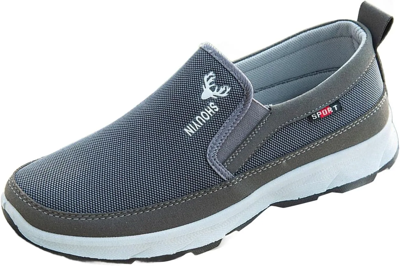 Men's Low Top Casual Shoes Spring and Autumn All Day Wear Comfortable Breathable Flat Bottom Non Slip Leisure Sports Shoes Lace up Soft Sole Loafer