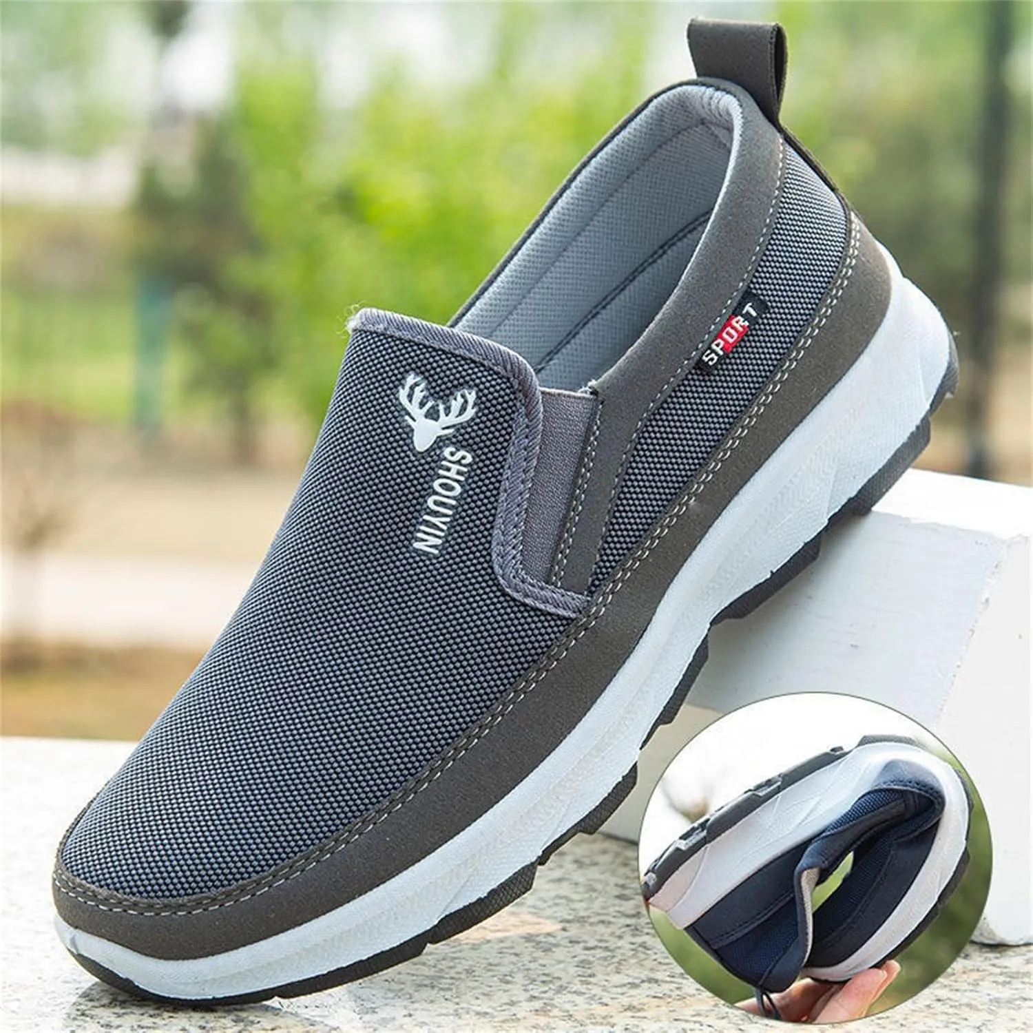 Men's Low Top Casual Shoes Spring and Autumn All Day Wear Comfortable Breathable Flat Bottom Non Slip Leisure Sports Shoes Lace up Soft Sole Loafer